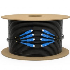 Patchcord FO 8 fire FTTH cu sufa de otel pentru exterior cu conectori SC/UPC-SC/UPC 2KM