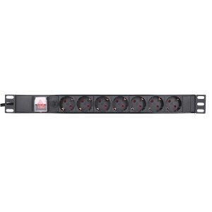 Priza rack PDU 7 porturi 19 inch, 1U cu intrerupator 2m