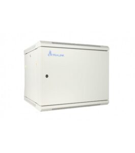 Cabinet rack 12u Extralink, 600x450, gri, montabil pe perete cu usa de metal
