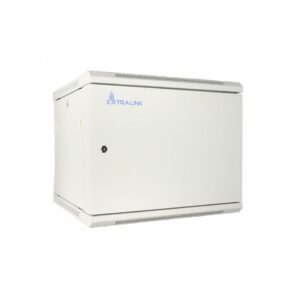 Cabinet rack 12u Extralink, 600x450, gri, montabil pe perete cu usa de metal