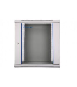 Cabinet rack 12u Extralink, 600x600, gri, montabil pe perete cu usa de sticla