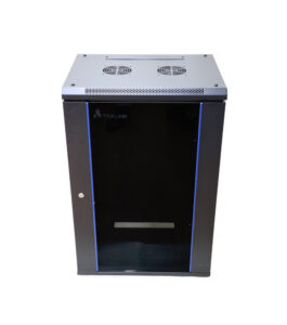 Cabinet rack 15u 600x600 montabil pe perete Negru