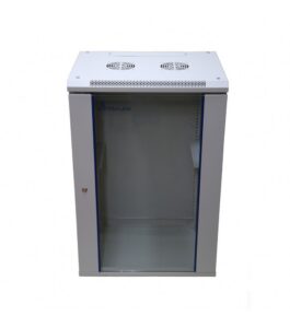 Cabinet Rack 18u 600x450, Gri, Montaj Pe Perete, Usa Sticla