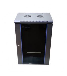 Cabinet rack 18u 600x450 montaj pe perete Negru