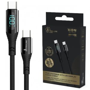 Cablu Extralink USB -C Cu Afisaj Led 100W 200cm