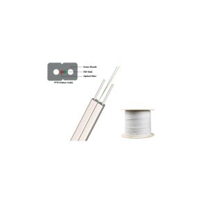 Cablu fibra optica de interior cu 2 fire, alba cu conectori SC/APC