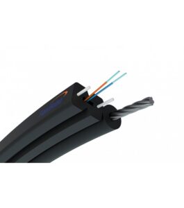 Cablu fibra optica FTTH de exterior cu sufa de otel, 2 fire cu conectori SC/APC