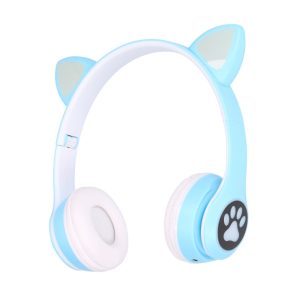 Casti Wireless Extralink Kids Cat-Ear Bluetooth 5.0 RGB culoare albastru