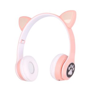 Casti Wireless Extralink Kids Cat-Ear Bluetooth 5.0 RGB culoare roz
