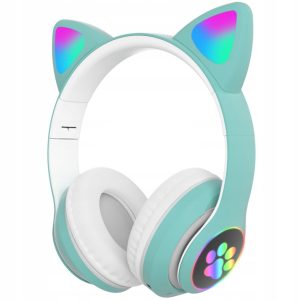 Casti Wireless Extralink Kids Cat-Ear Bluetooth 5.0 RGB culoare verde