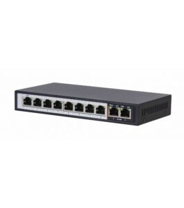 Extralink PERSES | Switch PoE | 8x Gigabit PoE/PoE+, 2x RJ45 Uplink Gigabit, 96W