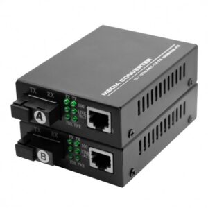 Kit media convertoare fibra optica wdm sm 10/100 SC 20km, 5v 2A 1310/ 1550