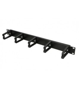 Organizator cabluri 1U cu 5 inele din plastic