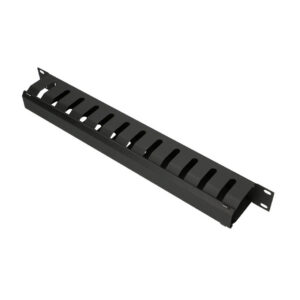 Organizator cabluri 1U cu capac rotunjit din metal