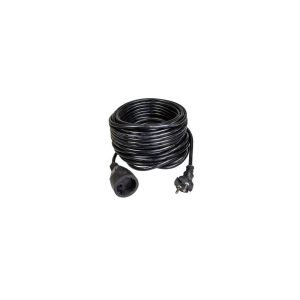 Prelungitor Cupla Si Stecher Cauciuc , Cablu Negru 2x1  30M