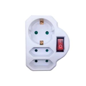 Triplu stecher 1xshuko+2xeuro cu intrerupator alien