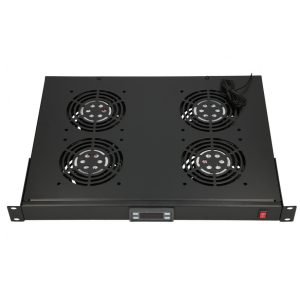 Ventilator rack cu termostat x4, 19"
